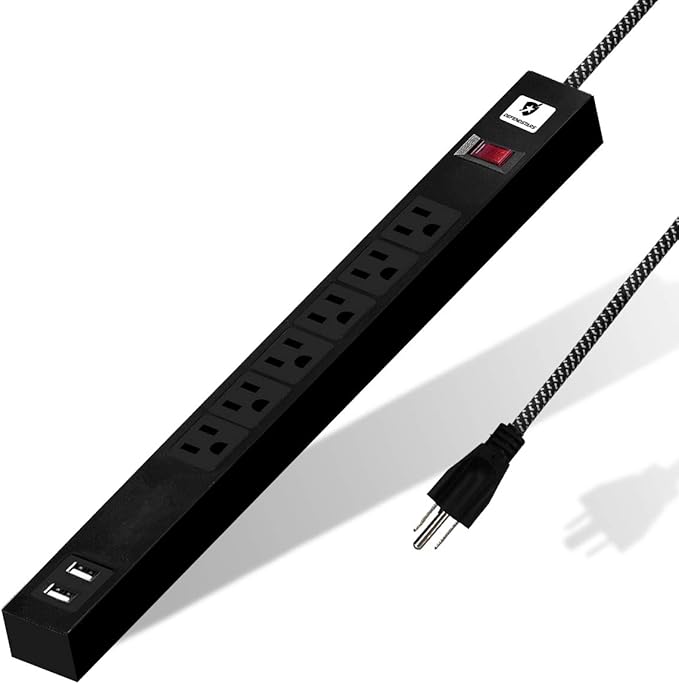 USB Power Strip Surge Protector Mountable 6ft Heavy Duty Extension Cord 6 Outlet 2
