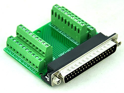 Electronics-Salon Slim Right Angle D'SUB DB37 Male Header Breakout Board Module, Terminal Block DSUB Connector.