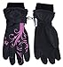 N'Ice Caps Girls Thinsulate and Waterproof Ski Gloves with Flower Tattoo Print