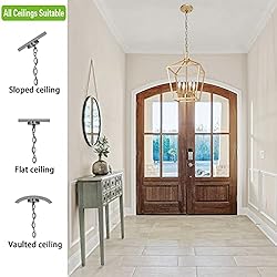 Untrammelife 4-Light Aged Gold Lantern Pendant