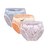 5Mayi Li ttle Girls' Butterfly Tagless Colorful Cotton Brief Set,Pack Of Three,Floral Lace,Small / 3T/4T