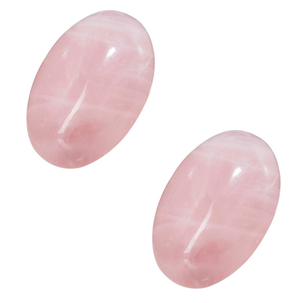 mookaitedecor 2pcs 6cm Natural Rose Quartz Worry Stones for Anxiety Stress Relief, Large Palm Pocket Energy Massage Crystal Stone, Healing Pink Crystal Stone Gift Room Ornament
