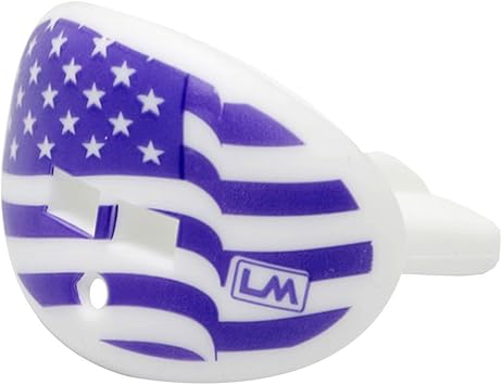 Amazon Loudmouth フットボールマウスガード 旗 複数色 大人と若者向けマウスガード スポーツ用フラッグ デザインマウスピース 最大デュアルアクションエアフローマウスガード おしゃぶりリップと歯プロテクター パープル Loudmouthguards マウスピース