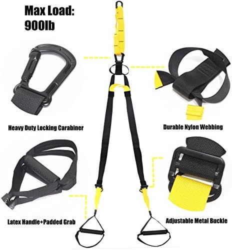 Maxpower Planet Adjustable Gravity Exercise Strap Kit with Door Anchor for Resistance Strength Training