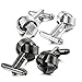 Jstyle Knot Cufflinks for Men Shirt Cufflinks Black Silver Tone Unique Business Wedding