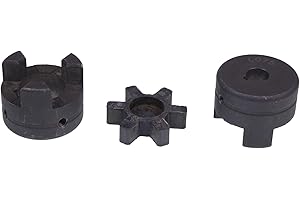 ZTUOAUMA 1/2" to 1" L075 Flexible 3-Piece L-Jaw Coupling Coupler Set with Buna-N NBR Rubber Spider for Log Wood Splitter Hydraulic Equipments