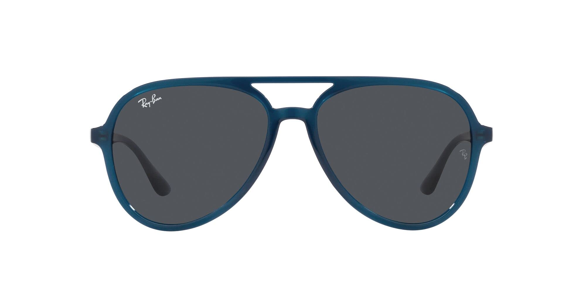 Ray-Ban RB4376F Low Bridge Fit Aviator Sunglasses, Opal Dark Blue