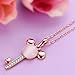 Necklace,Rose Gold Plated Mouse Cat Eye Stone Key Pendant for Women,Alberoo Cute Animal Jewelry for Women,Girls,20'' Inch Extender