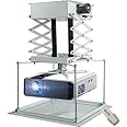 CGOLDENWALL 39" Ultra-Thin Hidden Projector Lift Motorized Projector Mount Adjustable, 44lbs Max Load, Remote Control, 18.9 * 18.9" Baseplate Customizable (Running Distance: 100cm/ 39.37")