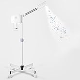 Professional Facial Steamer, Hot Mist Spray, Vaporizador Facial Steamer for Esthetician, Height Adjustable, SPA at Home, White