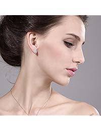 1,32 ct blanco plata de ley 925 pendientes con Swarovski Zirconia