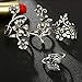 Denifery Women's Ring Unique Vintage Silver Ring Woodland Vine Ring Flower Cirrus Leaf Finger Ring Floral Accessories Gift for Girls Sisters Band Ring (Set of 4)