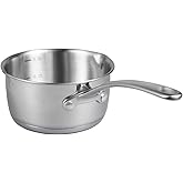 IMEEA Butter Melting Pot Butter Warmer 18/10 Tri-Ply Stainless Steel Saucepan with Dual Pour Spouts, 0.5-Quart, Silver