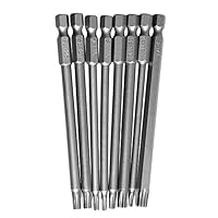 Lobounny 8Pcs/Set T8-T40 100mm Magnetic Torx Screwdriver Bits 1/4" Hex Shank