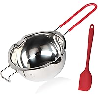 Stainless Steel Double Boiler Pot, 600ML Updated Melting Pot with Silicone Spatula for Melting Butter,Chocolate, Candy…