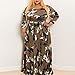 WANEE Women's Plus Size Printed Camouflage Long Sleeve Maxi Dress (X-L)