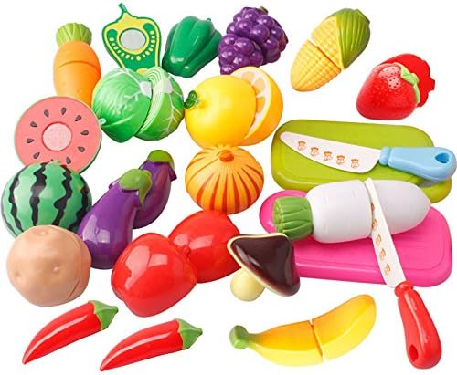20PCS Fake Kitchen Fruit Vegetables Food Toy Cutting Set Kids Pretend Role Play Gifts Toy For Child Children
