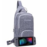 Victoriatourist WANDF Switch Travel Bag, for Nintendo Switch Console, Dock, Joy-Con Grip & Switch Accessories, Protective Storage Sling Backpack Shoulder Bag for Nintendo Switch and iPad (Gray-2)