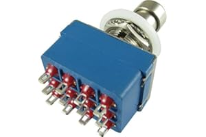 AMPLIFIEDPARTS Footswitch - Quad Pole, Double Throw (4PDT), Blue, 12 Pins