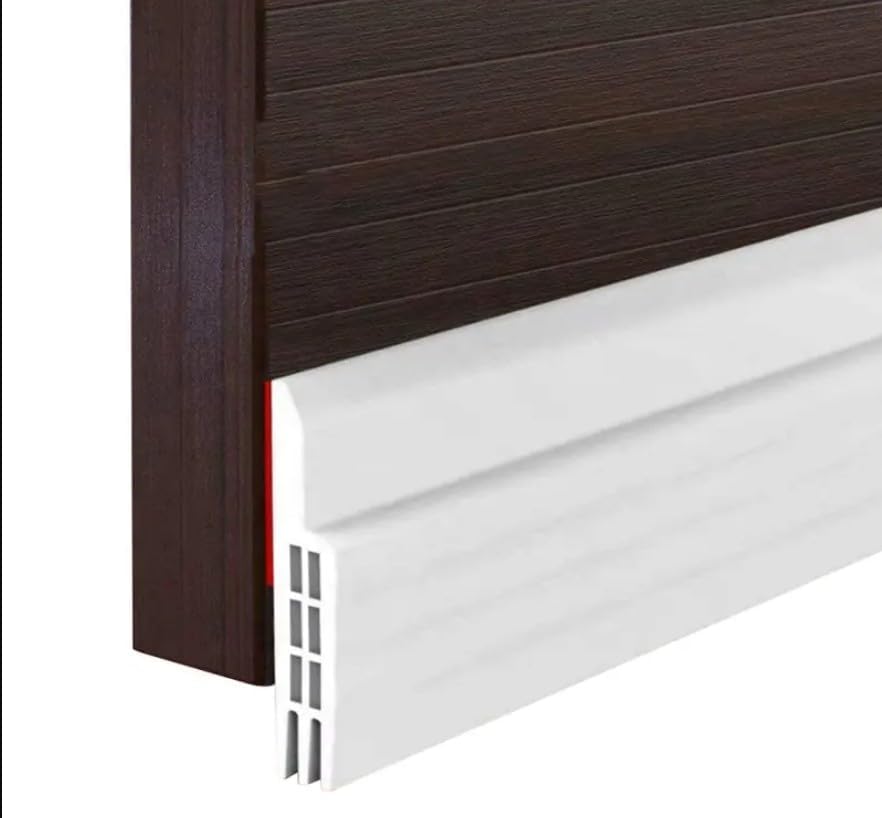 Draft Stoppers - IN2CA 2 Pack Bottom of Door Draft Stopper, Weather Stripping Door Seal, Under Door Sweep for Exterior & Interior Doors, Garage Window Blocker Noise Dust Insulation Draft Guard, White 2