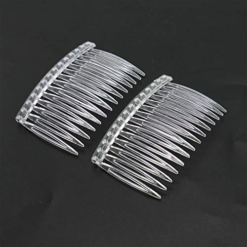 WSSROGY 12 Pieces 14 Teeth Clear Plastic Hair Clip Combs Hair Side Combs Accessories