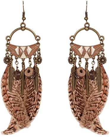 YANGTANG Bohemia Spiral New-style National Style Features Retro American Wind Hollow Pendant Earrings (style 1)