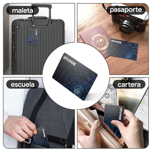 ATUVOS Smart Air Tag Card Pro Tracker for Android & iOS, Dual System Rechargeability Wallet Finder Compatible with Google Locator or Apple Search App for Wallets, Suitcases, Luggage, 2 Pack