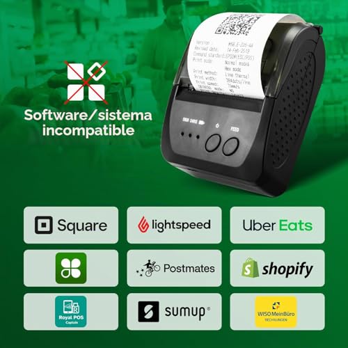 NetumScan Wireless Bluetooth Thermal Printer 2 Inch 58mm Mini USB POS Printer for Retail Restaurant Compatible with Android/iOS/PC/Windows NS1809DD