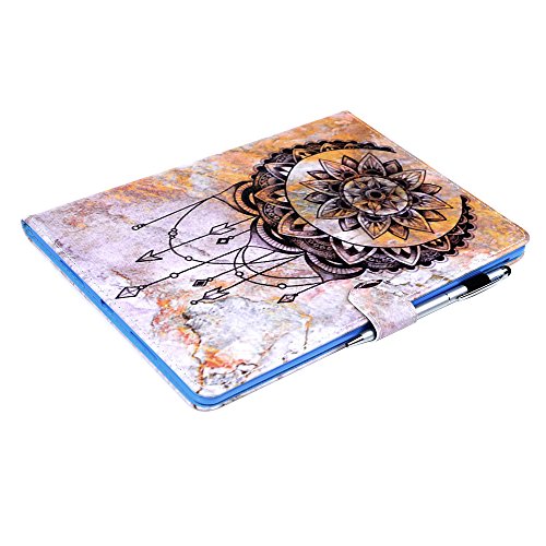 iPad Pro 10.5 Case 2017, Wallet Case Marble Back Cover Mandala Totem Flower Dream Catcher Premuim PU Leather Magnetic Flip Bumper Built-in Kickstand Card Slots Side Pocket with Pen Dust Plug ZSTVIVA