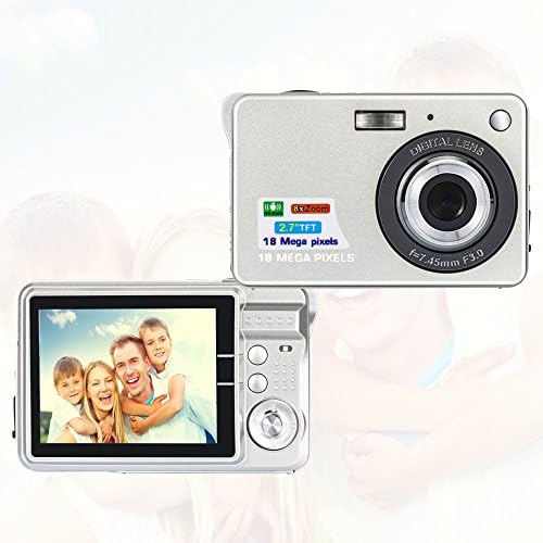AmYin Mini Digital Camera 18 Megapixel with 2.7'' LCD Display (Silver)