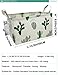 FANKANG Storage Basket,Nursery Hamper Canvas Laundry Basket Foldable with Waterproof PE Coating Storage, Office, Bedroom, Clothes,Toys (L, Rec-Cactus)
