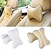 Aumo-mate 2 Pcs Car Seat Neck Rest Pillow Pad Cushion (Beige)