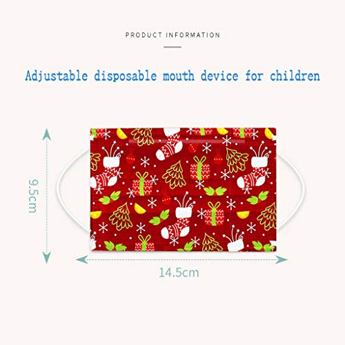 Ahagogo 50Pcs Christmas Cute Disposable_Face_Masks with Package, Clean 3-ply Face Mouth Protection Pads for Children,High Filtration and Ventilation Security