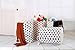 Sea Team 19.7 Inches Large Sized Waterproof Coating Ramie Cotton Fabric Folding Laundry Hamper Bucket Cylindric Burlap Canvas Storage Basket with Stylish Polka Dot Design (19.7
