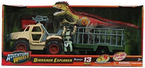 Adventure Wheels Bashers &amp; Biters Allosaurus Dinosaur Explorer Playset 13 Pieces by adventure wheels