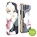 Ted Baker KNOWIT Mirror Folio Case for iPhone X/XS, Premium Folio Cover for Professional Women/Girls - Porcelain Rose (Black)