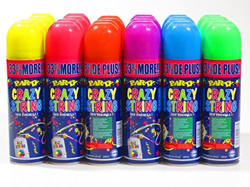 Black Duck Brand 192 Pack Party Crazy String Streamer Spray Can Wholesale Bulk Lot