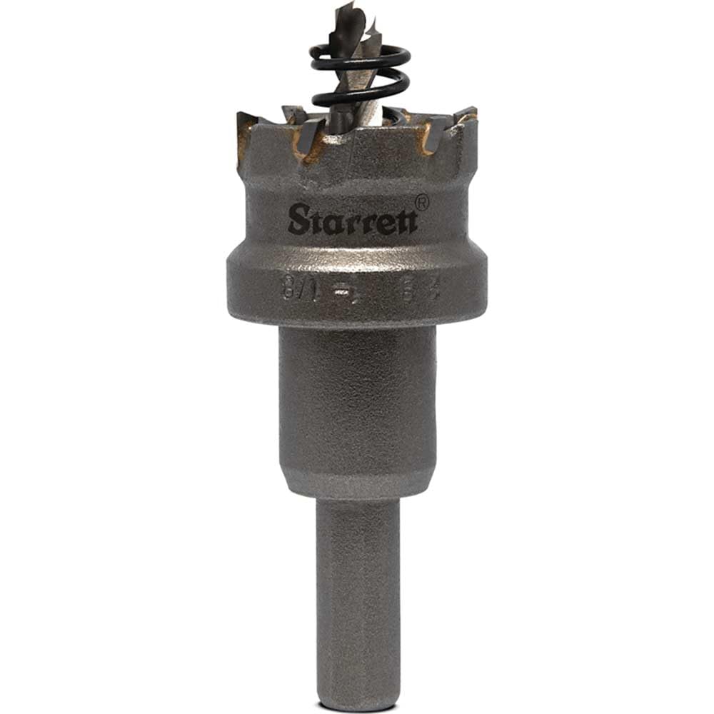 Starrett Tungsten Carbide Tipped Hole Saw - SM28 Sheet Metal Cutter With Arbor & Pilot Drill Bit - For Drilling Stainless Steel Aluminum Alloy - 28 mm
