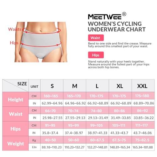MEETWEE Cycling Shorts for Women, 4D Padded Cycling Shorts Women's Quick Dry Cycling Tights Breathable Non-Slip