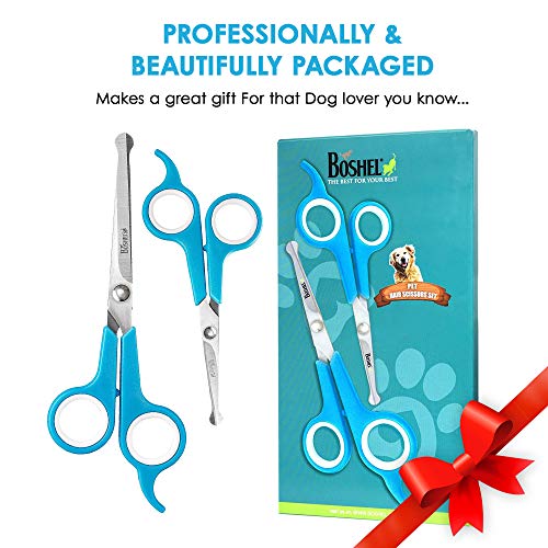 BOSHEL Dog Grooming Scissors Set 2 Pet Grooming Scissors Safe