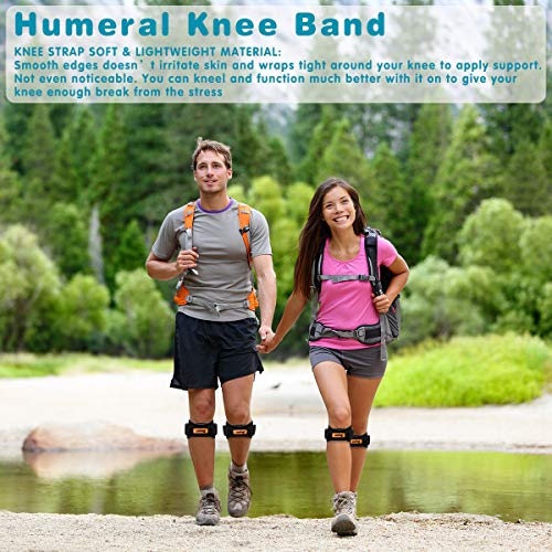 JUNING Knee Strap 2 Pack, Patella Strap for Knee Pain Relief, Knee Strap Brace Support for Hiking, Soccer, Basketball, Running, Jumpers Knee, Tennis,Tendonitis, Volleyball & Squats