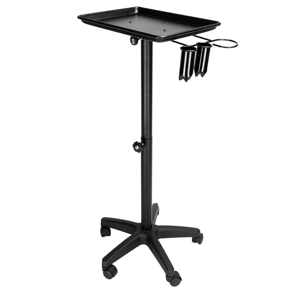 EBLSE Beauty Salon Aluminum Tray Cart Rolling Trolley Cart Equipment Mobile Salon Spa Service Instrument Hairdressing Storage Tray: Beauty