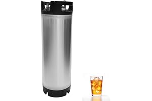 Julymoda 5 Gallon Ball Lock Keg, Stainless Steel Beer Keg with Rubber Handle, Corny Keg for Home Brew