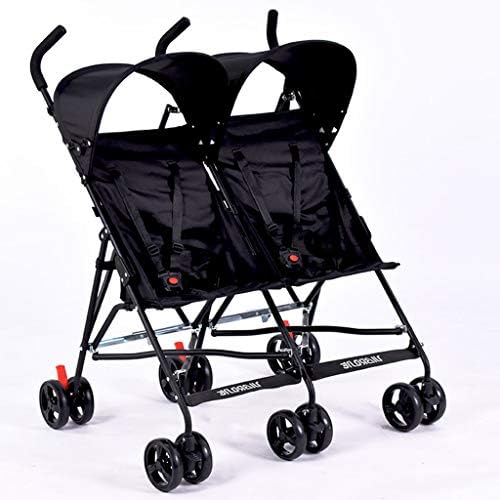 Pushchair,Twin Stroller Folding Cheap and Light Shock Absorber (Color : Black)