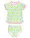 RuffleButts Little Girls Rash Guard 2-Piece Swimsuit Set - Pineapple Print Bikini UPF 50+ Sun Protection - 4T