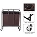 SONGMICS 3-Bag Rolling Laundry Sorter Cart Heavy-Duty Sorting Hamper with Removable Bags & Brake Casters Brown URLS70Z