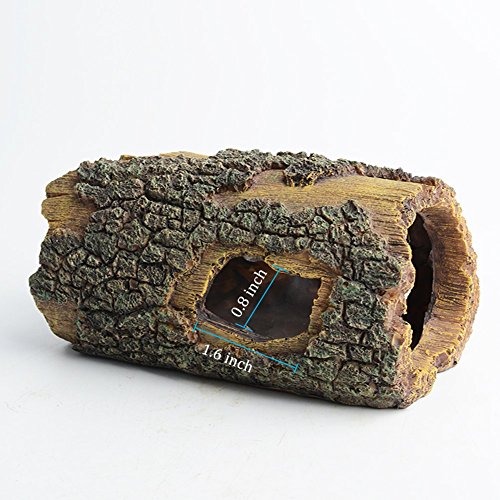 hygger Betta Log Resin Hollow Tree Trunk Ornament, Betta Fish
