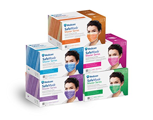 MedicomME-2056 SafeMask Master Series Earloop Mask, Level 2, Shape, (Pack of 500)