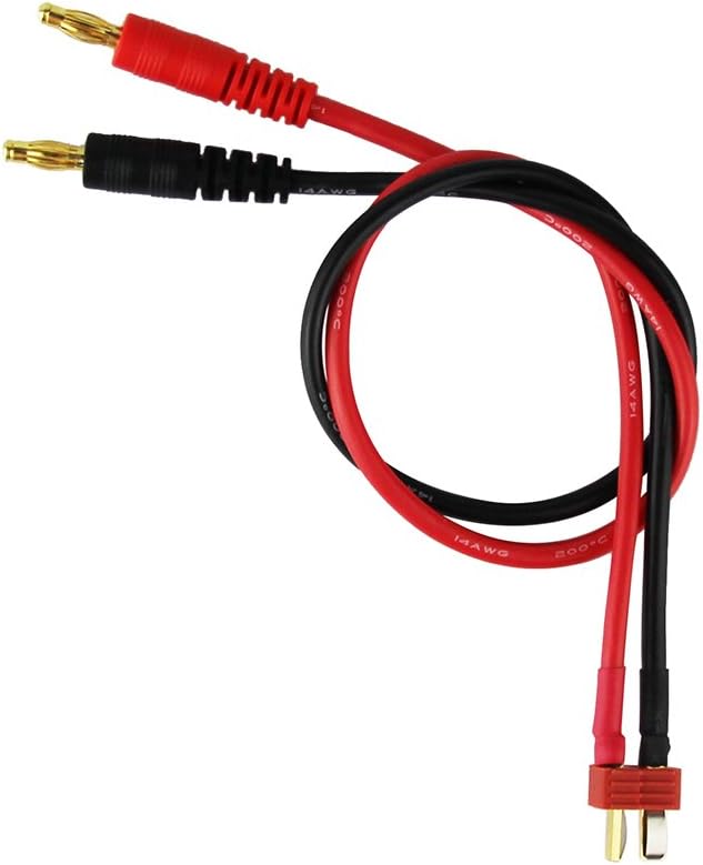 OliYin Battery Charge Cable, 2 x Anti-skid T plug to 4.0 Banana Plug, 14awg Silicone Wire, 30cm/11.8in Cable(pack of 2) - Image 4