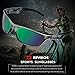 RIVBOS Polarized Sports Sunglasses Driving Sun Glasses Shades for Men Women Tr90 Frame for Cycling Fishing Running RB831 Transparent Grey Frame/Green Lens